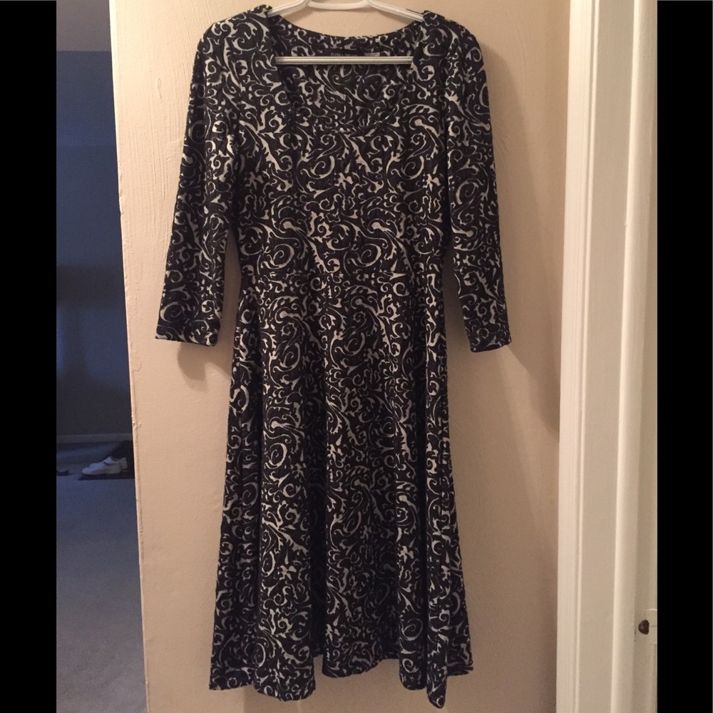 Ivanka Trump Size 6 Gray Textured Fit Flare Dress